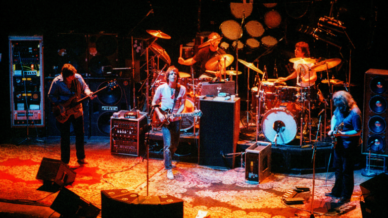 Image of The Grateful Dead in concert at San Francisco's at the Warfield Theatre on March 31, 1983.