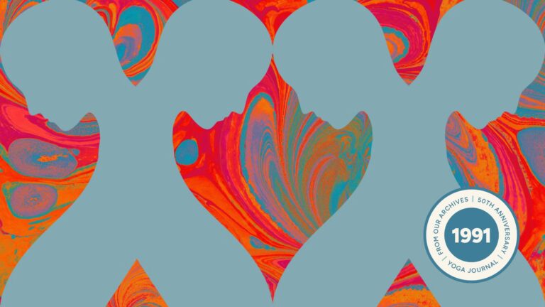 Illustrations of couples over an abstract background