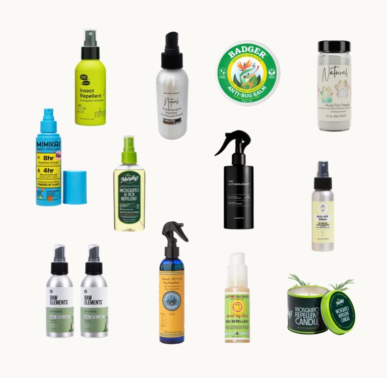 Más de 8 mejores aerosoles contra insectos no tóxicos para protección sin DEET (2026) The best non-toxic bug sprays and natural insect repellents including Meow Meow Tweet, Butterfly & Bee, Badger Anti-Bug Balm, Mimikai, Murphy's Naturals, EcoRoots, Raw Elements, Nantucket Spider, Heretic The Entomologist, and California Baby